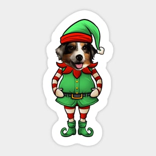 Australian Shepherd Christmas Elf Sticker